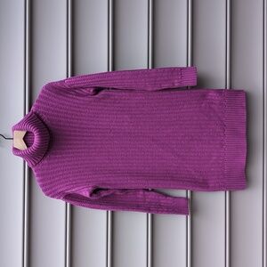 Banana Republic Wool Blend Turtleneck Chunky Knit Sweater Dress Preppy Tunic